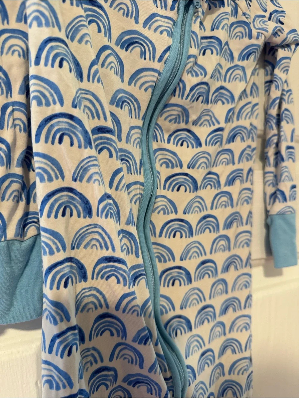 Little Sleepies Zippy pajamas - blue rainbows